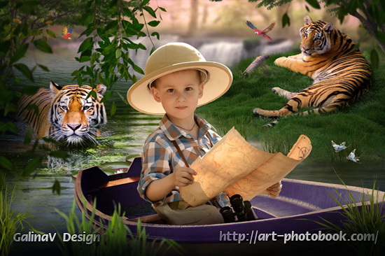 Коллаж Тигры